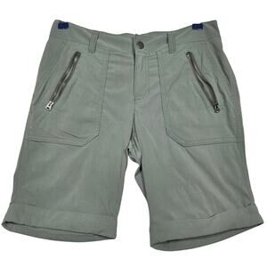 Athleta Trekkie Mid Rise Hiking Green Bermuda Shorts Size 4
